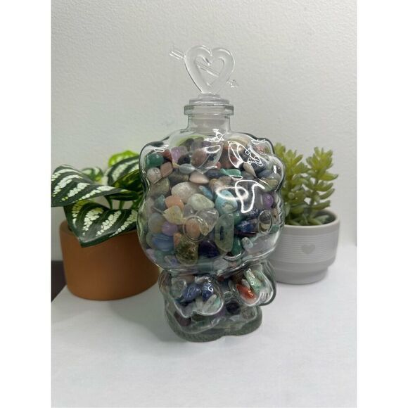 Hello Kitty Other - Hello Kitty Jar with Gemstones + Crystal Chips